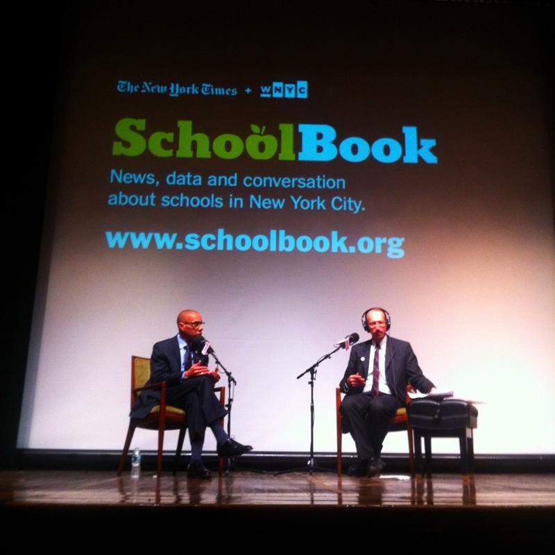 Education Chancellor Walcott and Brian Lehrer at a Schoolbook Event at Pratt